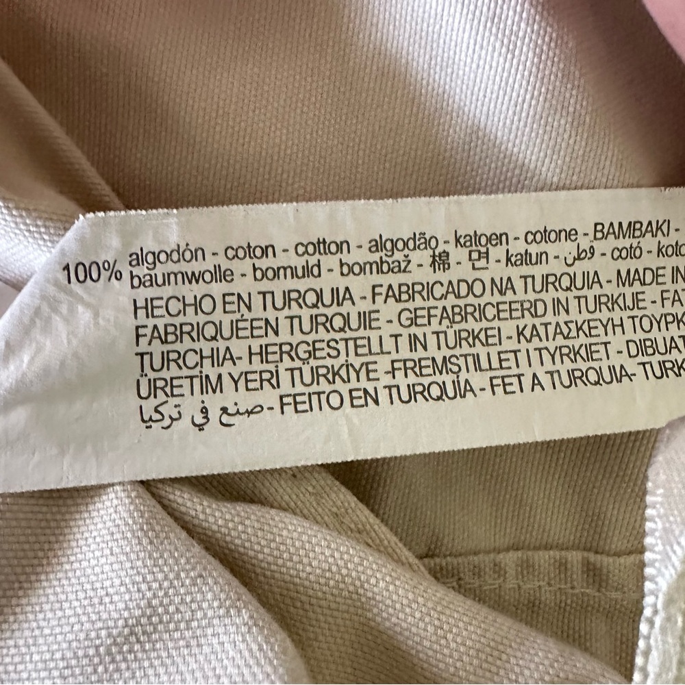 Zara Wide Leg Cargo Pants Beige Pleated High Rise Cotton Utility M - Picture 14 of 14